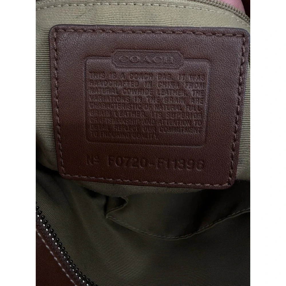 Coach Brown Leather Tote Bag F11396 Vintage Shoulder Bag Purse Silver Hardware - Picture 2 of 15